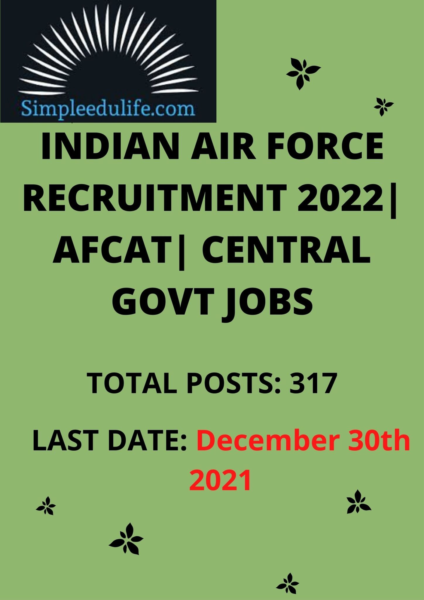 INDIAN AIR FORCE JOBS 2022 AFCAT CENTRAL GOVT JOBS