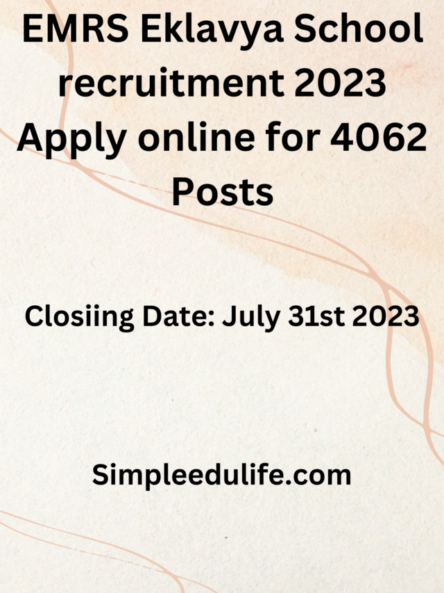 EMRS Eklavya School Recruitment 2023 Apply Online For 4062 Posts